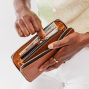 Portland Leather Accordion Zip Wallet - Tobacco Color